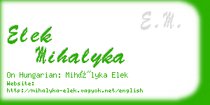 elek mihalyka business card